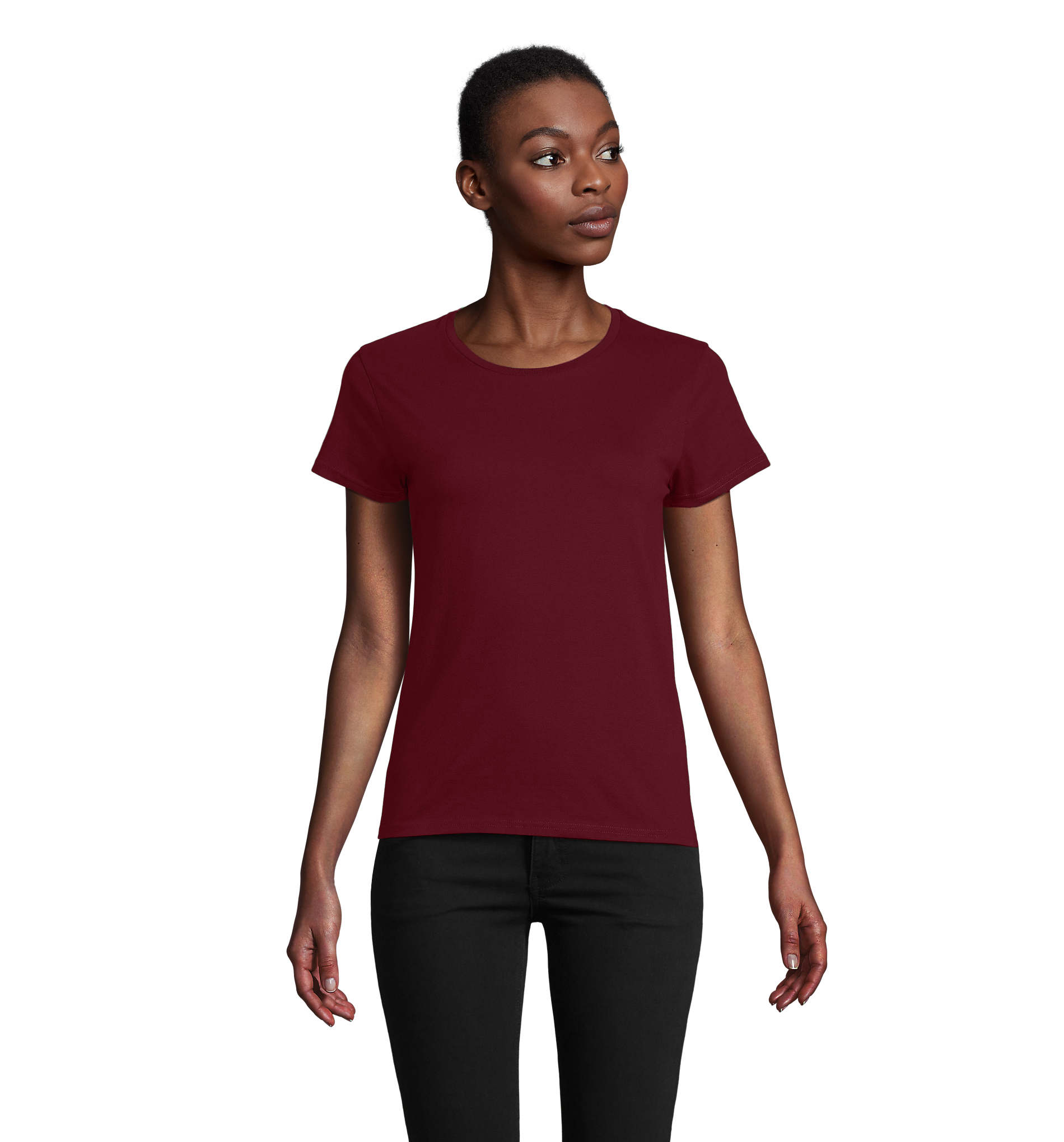 T-shirt publicitaire coton bio 150g femme Crusader Bordeaux 1